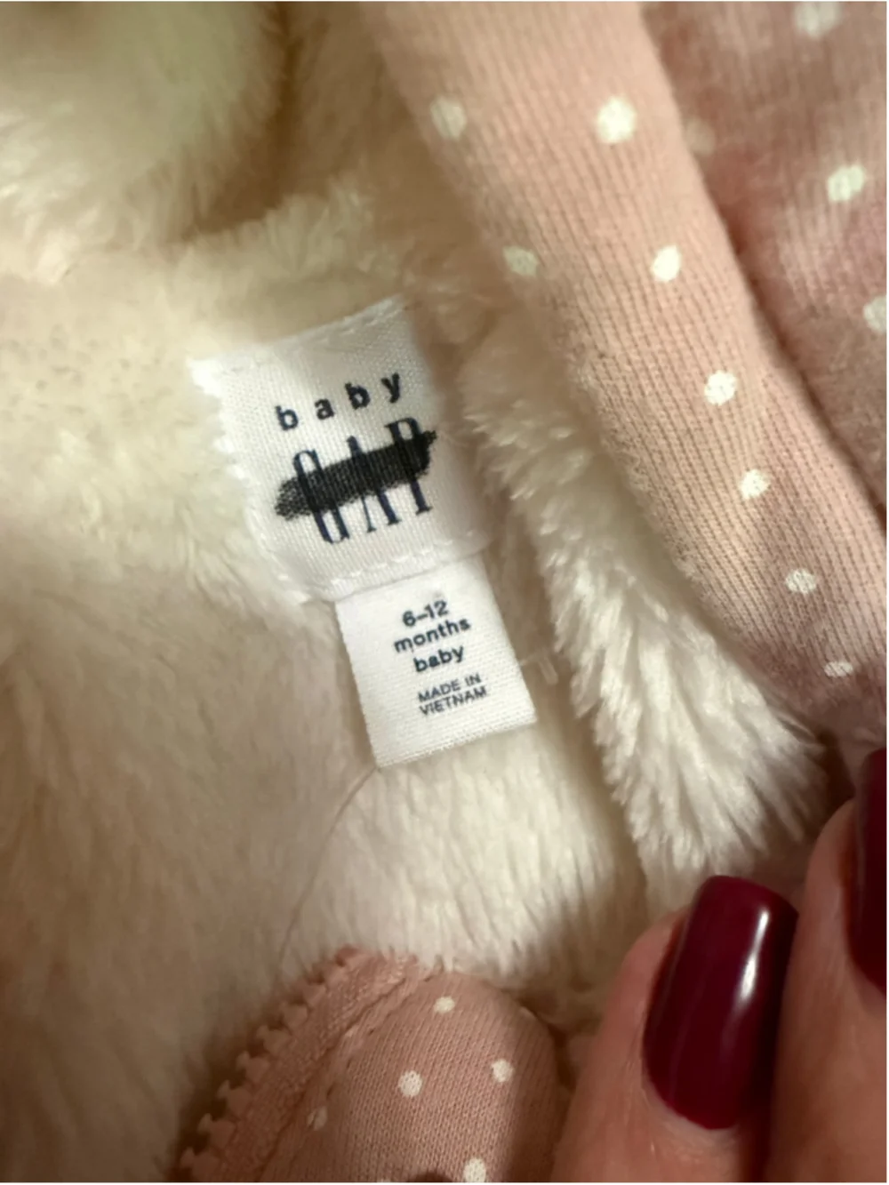 Baby Gap Pink Polka Dot Hooded Footie Snowsuit, 6-9 Months